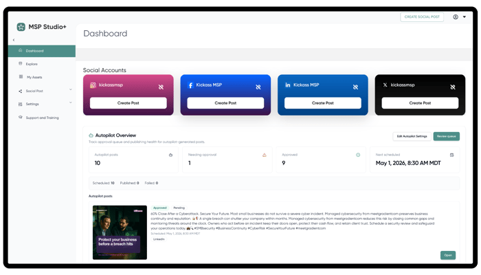 MSP Studio+ Effortless Social Media Marketing for MSPs