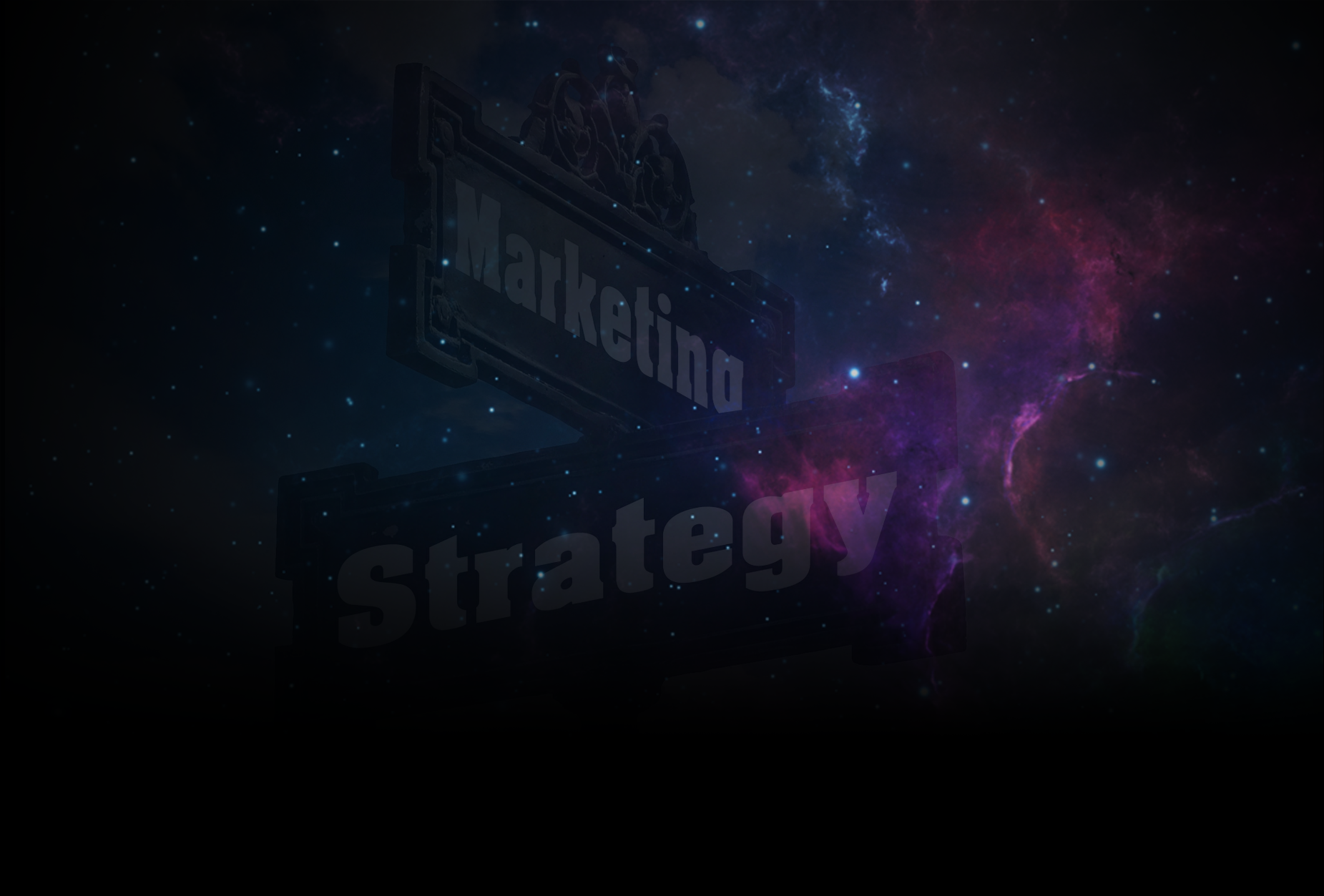 Intersection of Marketing and Strategy Road signs