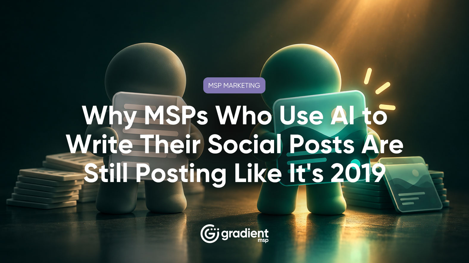 Most MSPs using AI for social content are copying generic output straight into LinkedIn. The ones actually winning on social are using AI that knows their brand. Here is the difference and how to close it.