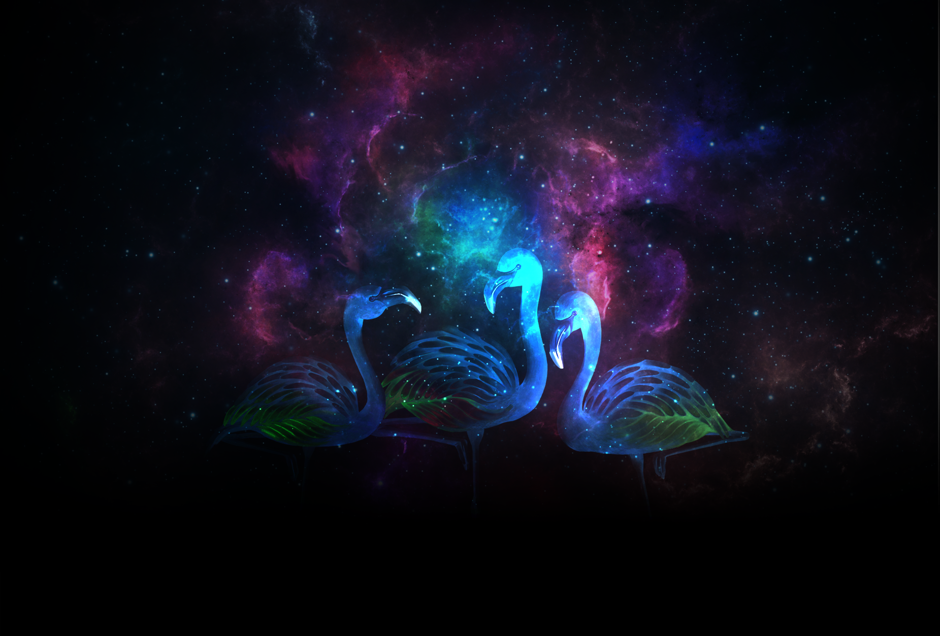 nebula with flamingos
